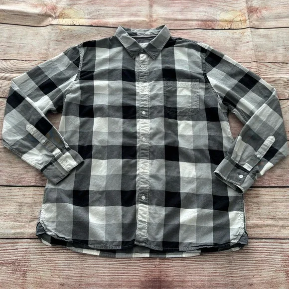 Sun + Stone • Men's Burke Regular-Fit Plaid Button-Down Shirt - Size XXL - Picture 5 of 16